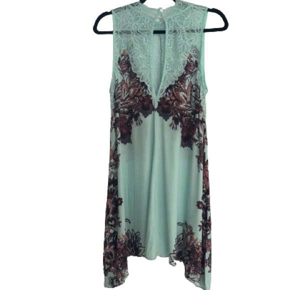 Free People Marsha Mint Lace Slip Dress Size S EUC - Picture 7 of 9